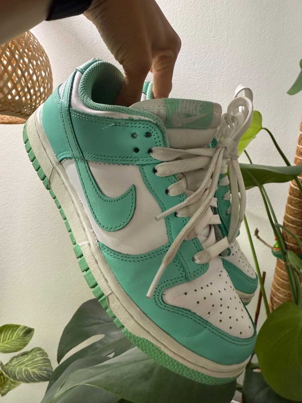 Nike Dunk Low White & Mint Green W6/M4.5